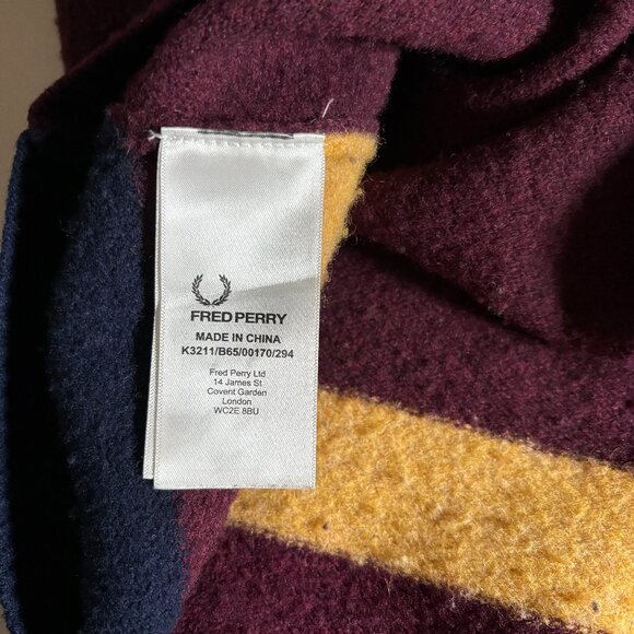 Fred Perry 100% Lambswool Cardigan Sweater - Men's Size XL - Red - Picture 5 of 8